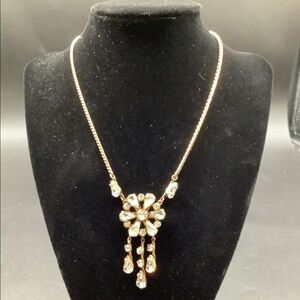 𝅺beautiful Vintage Curtman Co. Gold filled Rhinestone Necklace c.1949-1950